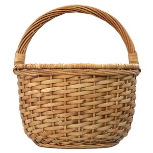 Cesta de mimbre con forma de cuenco tradicional, cesta de flores decorativa multiusos para almacenamiento y regalo - Product Image 1