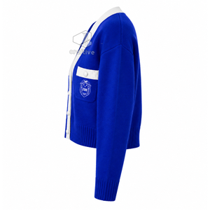 เสื้อคาร์ดิแกน Zeta Phi Beta Sorority สำหรับผู้หญิง ปักลายตราสัญลักษณ์ คอวี ติดกระดุม เสื้อถักไหมพรม สไตล์เครื่องแต่งกายมหาวิทยาลัยกรีก เสื้อคลุม - Product Image 3