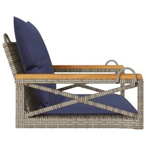 Dondolo Singolo da Esterno in Rattan PE Grigio con Design Smontabile - Product Image 5