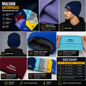 Gorros de Invierno al por Mayor, Gorros Unisex para Adultos, Gorros Lisos para Imprimir, Ajustables, Transpirables, Impermeables, 100% Poliéster - Product Image 6