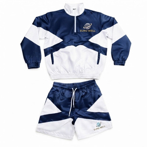 Wholesale 3M Reflective Autumn Heavyweight Plus Size Reversible Mens Windbreaker <b>Shorts</b> Set Techwear <b>Zip</b> Jacket Streetwear - Product Image 1