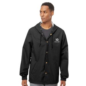 Lightweight Hooded Windbreaker <b>Coaches</b> Jacket Water Resistant Outdoor Athletic Jacket with Full Zip for Running Hiking - Product Image 1