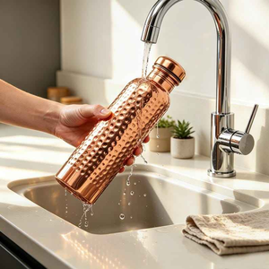 Hot Selling Diamond Hammered Water <b>Bottle</b> With Handle LID Most Trending Designer Copper <b>Bottle</b> Adults Travel <b>Bottles</b> - Product Image 4