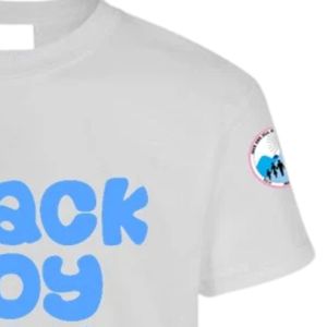 Men's <b>White</b> Black Boy Joy Graphic T Shirt with Blue Crown Lettering Short Sleeve Crew Neck Casual Cotton <b>Tee</b> Everyday Fashion - Product Image 4