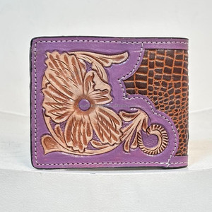 กระเป๋าสตางค์สำหรับผู้ชายแบบพับได้ทำจากหนังจระเข้แบบพับได้มีช่องใส่เหรียญแบบบางช่องใส่บัตร - Product Image 5