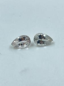 White Sparkling Morganite Stone Pear Shape 4.80Cts 2Pcs 7x10.80MM For Jewelry Making - Product Image 6