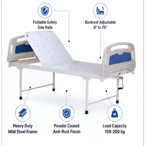 Manual Hospital <b>Bed</b> Semi Fowler Adjustable Patient <b>Bed</b> with <b>Side</b> <b>Rails</b> - Product Image 3