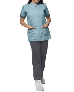 Uniformes Médicos Elásticos de Verano al por Mayor, Conjuntos de Uniformes de Enfermera, Pantalones Deportivos de Manga Corta, Uniformes de Hospital Unisex de Alta Calidad - Product Image 1