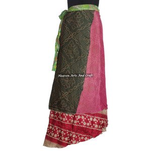 Best Buying Wholesale Price for Saree Silk Magic <b>Wrap</b> <b>Skirts</b> 2 Layer Reversible Magic Silk Saris <b>Wrap</b> Long <b>Skirt</b> Silk Sari - Product Image 4