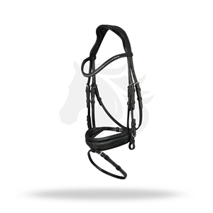 บังเหียนแบบ SNAFFLE สีดำ ขนาดมาตรฐาน สำหรับขี่ม้าแบบอังกฤษ เพื่อความสบายของม้า - Product Image 1