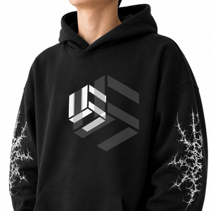 Sudadera con Capucha Personalizada para Hombre, Negra, de Invierno, Ecológica, Transpirable, de Forro Polar, Corte Regular, Informal, con Bolsillo Delantero - Product Image 3