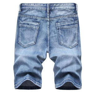 OEM Custom Breathable Denim Shorts <b>Jeans</b> for Men Straight Fit Hip Hop Style Casual Embroidery - Product Image 2