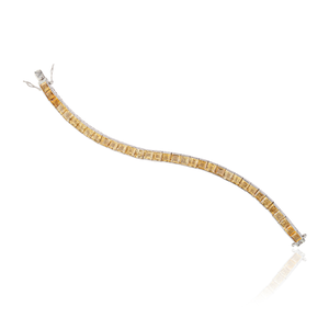 High Quality Handmade 925 <b>Sterling</b> <b>Silver</b> Natrual Yellow Citrine Gemstone Channel Set Unisex Tennis <b>Bracelet</b> - Product Image 6