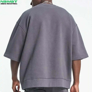 เสื้อยืดฮิปฮอปผู้ชายผ้าฝ้ายหนัก 300 กรัม คุณภาพสูง แบบเรียบ สตรีทแวร์ ทรงโอเวอร์ไซส์ - Product Image 4