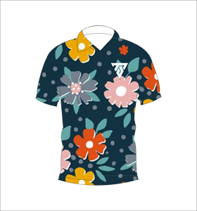 Mens Dark Multicolor Floral Print Polo Shirt Custom Sublimation Short Sleeve Summer Casual Breathable Lightweight Golf Shirt - Product Image 4