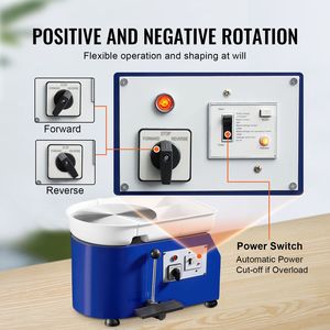 Tourne-poterie 350W, machine à modeler l'argile de 11 pouces avec poignée à vitesse réglable et commande au pied, ABS détachable - Product Image 4