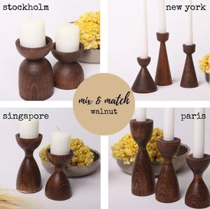 Soporte de Madera Geométrico Personalizado para Velas, Pedestal de Madera para Velas, Portavelas de Madera Hecho a Mano, Recipiente Moderno para Velas - Product Image 2