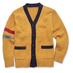 Knitted <b>Cardigan</b> Women V Neck Full Sleeve Contrast Color Vintage Style Embroidery Regular Length Winter Wear - Product Image 1