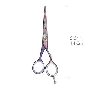 Professional Hair <b>Scissors</b> Stainless Steel Blade Sharp Tip Right Handed Plastic Handle <b>Floral</b> Design - Product Image 5