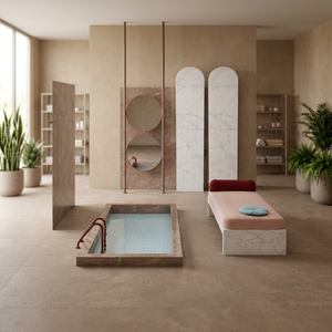 Dalles de carrelage en porcelaine effet marbre blanc de Carrare 1200x2400mm, frittées, pour projets intérieurs de luxe (salon, chambre, jardin) - Product Image 3