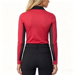 Vêtements de base pour sports équestres en plein air pour femmes, manches longues, couleur contrastée, fermeture éclair, best-seller - Product Image 4