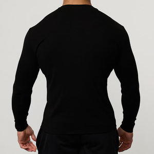 Camiseta Casual de Manga Larga para Hombre, Corte Regular, Cuello Redondo, Color Sólido, Cómoda, 320g, Color Personalizado - Product Image 4