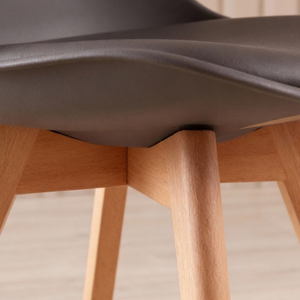 Chaise de salle à manger rembourrée moderne avec pieds en bois massif, chaise latérale en tissu pour salle à manger, cuisine, café, restaurant et hôtel - Product Image 6