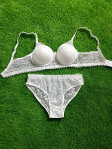 Sujetador de red acolchado sin costuras para mujer, suave y cómodo, transparente, conjunto de sujetador y braga de red, conjunto completo de sujetador de red para chica. - Product Image 2