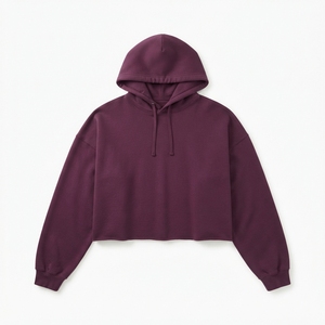 Sudadera con capucha extragrande de corte holgado y peso pesado con dobladillo sin rematar para mujer, venta al por mayor y personalizada - Product Image 2
