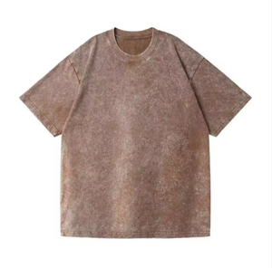 Vintage Oversized Men's 100% Cotton Casual Heavyweight T-shirt Breathable <b>Machine</b>-washable Customizable Logo Embroidery Regular - Product Image 3