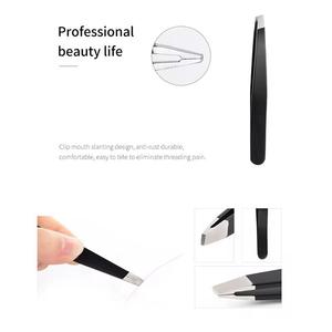 Custom Logo Stainless Steel Eyebrow Tweezers Slant Tip Beauty <b>Makeup</b> <b>Tool</b> Wholesale - Product Image 3