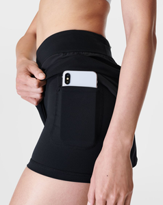 Shorts Deportivos Negros de Cintura Alta para Mujer, Calidad Premium, Cintura Elástica, Corte Regular, Secado Rápido, Tejido de Spandex y Poliéster, 180 g, 2026 - Product Image 5