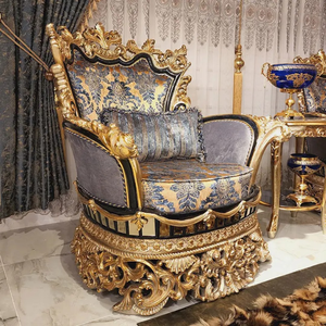 Juego de Sofás Tapizados en Madera de Teca de Lujo Estilo Palacio Majestuoso, Tallados a Mano, Muebles Clásicos Reales para Sala de Estar, Estilo Europeo Premium - Product Image 3