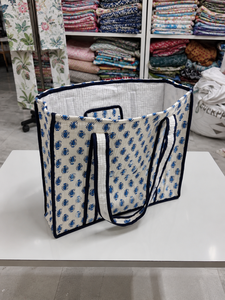 Blue White Printed <b>Canvas</b> <b>Tote</b> Bag Lady Vintage Bohemian Fashion Minimalist Style All Seasons Winter Shopping Reusable Bag - Product Image 2