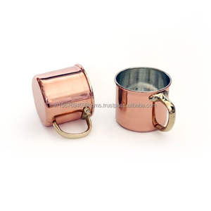 Tasses à Moscow Mule en cuivre, acheter en ligne, qualité super miroir, tasses à bière en métal, réutilisables, articles de bar, tasse antique avec logo, fabriqué en Inde - Product Image 4