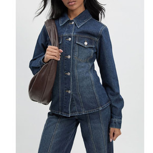 Women Oversized <b>Denim</b> <b>Jacket</b> Casual Button Front Blue Jean Coat Long Sleeve Fashion Outerwear Streetwear Style - Product Image 5