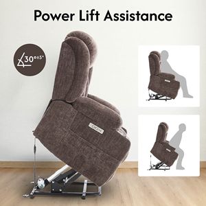 Poltrona Reclinabile Elettrica in Pelle per Anziani con Funzione Massaggio e Riscaldamento, Comoda Seduta per Soggiorno - Product Image 6