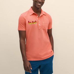Polo de hombre de alta calidad, 100% algodón, con logo impreso en DTF personalizado, ropa casual de verano, color sólido, transpirable. - Product Image 1