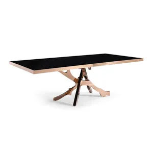 Table basse rectangulaire en métal artisanale de qualité supérieure, design scandinave, écologique, hauteur réglable, résistante aux intempéries - Product Image 2