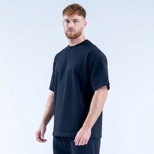 T-shirt en coton surdimensionné pour homme avec logo personnalisé, style urbain, coupe décontractée, délavage vintage, tissu épais, haut de mode vierge - Product Image 6