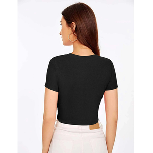 Women's Breathable Rib <b>Knit</b> Short <b>Tank</b> <b>Top</b> Scoop Neck Solid Color Casual Fit 92% Polyester <b>Black</b> Front Logo - Product Image 2