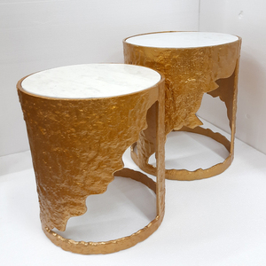 Casting Aluminum Metal Golden Finished Metal Marble Top Luxury <b>Table</b> <b>Side</b> <b>Table</b> for Home Hotel Restaurant Decor End <b>Table</b> - Product Image 1
