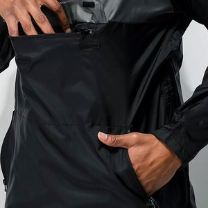 Men's Color Blocked Hooded Windproof <b>Jacket</b> Quarter Zip Oversized Outerwear Coat Pullover Anorak With Front Pocket Sports Coat - Product Image 5