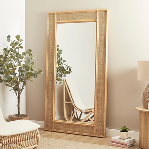 Full body webbing <b>mirror</b> decorative homeware essentials best price natural rattan floor <b>mirrors</b> - Product Image 1
