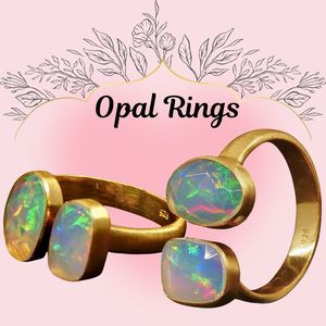 Party Wear 925 Sterling Sterling Silver <b>Gold</b> Plated Jewelry <b>Opal</b> Gemstone Women Wear Classic <b>Ring</b> - Product Image 4
