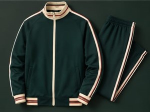 Unisex Green <b>Track</b> <b>Jacket</b> Full Sleeve Zipper Sporty Style Turn-down Collar Striped Side Pockets Breathable Polyester Autumn Wear - Product Image 3