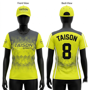 Maillot de football pour femme en polyester interlock de qualité supérieure, respirant, bleu à fines rayures, avec détails sur les côtés, logo personnalisé par transfert thermique - Product Image 2