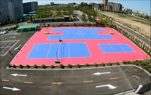 Dalles de sol modulaires antidérapantes pour terrain de basket extérieur au design moderne - Product Image 6