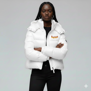 Customized Women Winter Waterproof Puff <b>Coat</b> Down <b>Bubble</b> <b>Coat</b> Patchwork Thick Cropped Puffer Jackets - Product Image 3