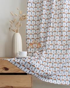 ผ้าม่านผ้าฝ้ายสีน้ำตาลแบบดั้งเดิมพิมพ์ลายร่มด้วยเทคนิคแฮนด์บล็อก ชุดผ้าม่านผ้าฝ้ายสำหรับห้องนั่งเล่น - Product Image 3